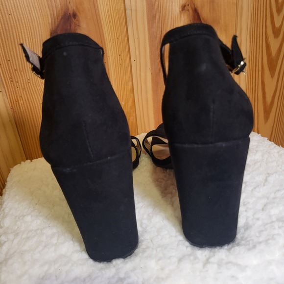 A New Day, black block heels, Size 10, suede - Picture 2 of 6